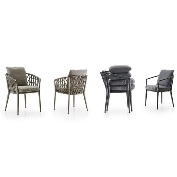 New design Hotel Aluminium Textilene chairs and table Outdoor Garden Backyard PE Rattan chair