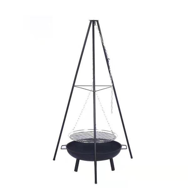 Outdoor Camping Fire Pits with Tripod Hanging Stand 88*88*150 cm G.W./N.W 7/6 kgs