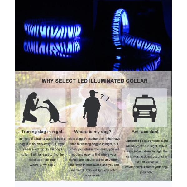 Safe Luminous Light Up Dog Collar Cat Pet Safety Flashing Flash LED