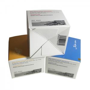 Quality Printed White Square Paper Box With Auto-Lock Bottom Custom Cream Boxes wholesale
