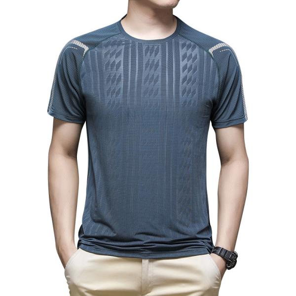 Summer Thin Breathable Running Fitness Loose Short Sleeve T Shirt For Men