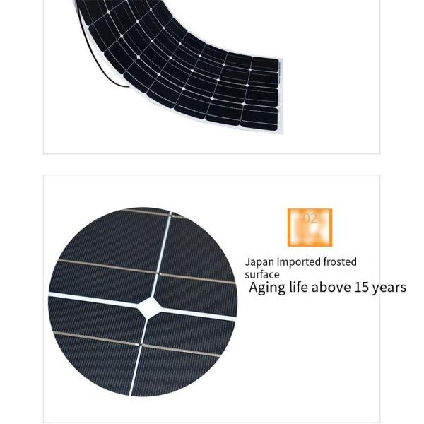 Semi Flexible Monocrystalline Solar Panel 200W Vehicle Powered RV And Marine Solar Panel