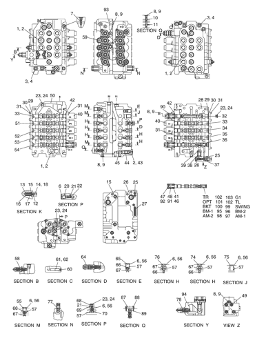 Hydraulic Excavator Main Control Valve 426-00078C 42600078C For Doosan DH150LC-7