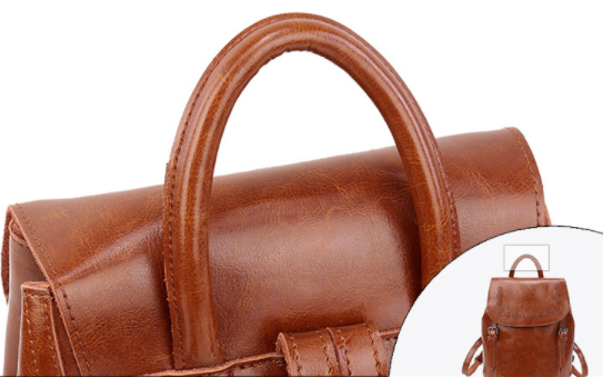 Retro Oil Wax Double Shoulder Bag , Fashionable Bucket Type Student Travel Backpack