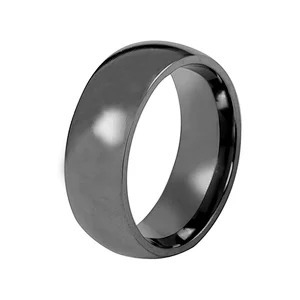 Mens Thin Line Tantalum Ring Wedding Band Finger Anillos Titanium Steel Black Rings