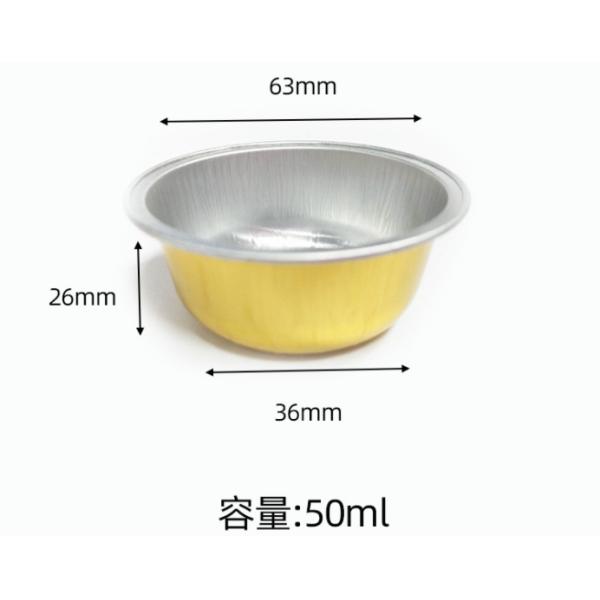 50ml Disposable Creme Brulee Cups Sealing Lid Aluminum Foil Pan
