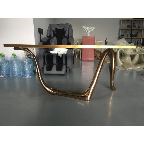 Custom Made Sculpture Furniture Metal Abstract Art Stainless Steel Electroplated Table