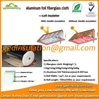 Reflective Aluminum Sheet Coated Fiberglass Cloth Laminated Foil