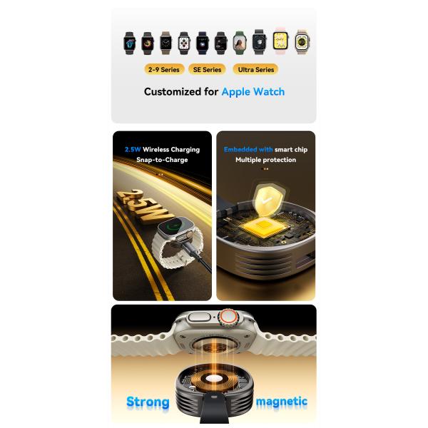 Magnetic Wireless Watch Charger Tarnish Color 5V/2A ES-WC13