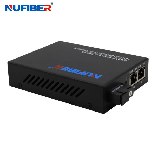 2port Gigabit Ethernet Network Switch With Fiber Ports Small Power Consumption