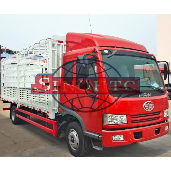 10 - 12 Tons Cargo Transport Truck FAW 6 Wheelers 4 X 2 High Sidewall Body