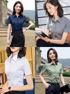 Quality Lady Fashion Polo Shirts Long Short Sleeve Regular Shirts Formal Dress Kcs3 wholesale