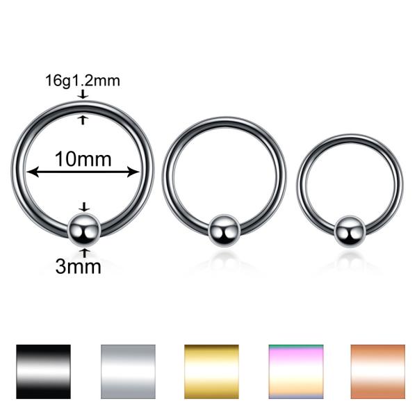 Steel Segment Ring Ear Piercings Nose Ring Lip Eyebrow Piercings Ear Ring Captive Bead Ring Body Jewelry Piercings