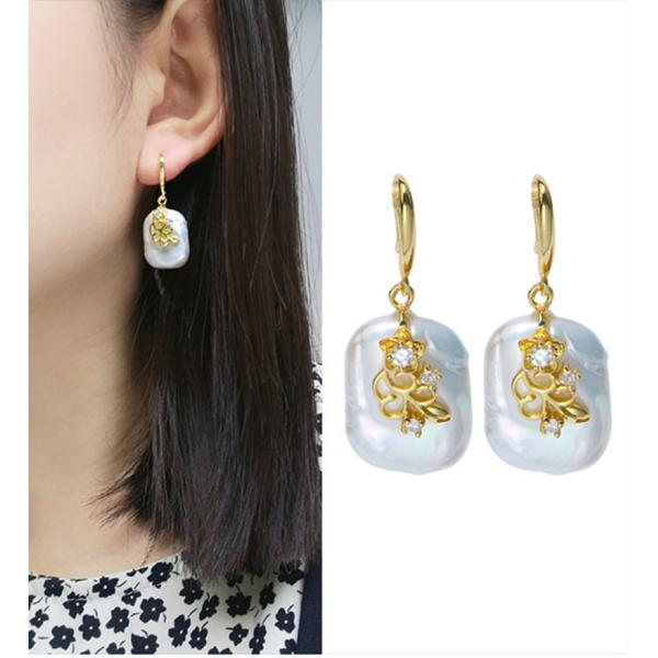 Women Natural Baroque Pearl Necklace Earring Classic Weddings Jewelry Chains Freshwater Pearl Necklace Jewelry