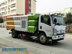 China ELF ISUZU Road Sweeper Truck 6 Wheels 190HP 10cbm Vacuum Sweeper Truck on sale