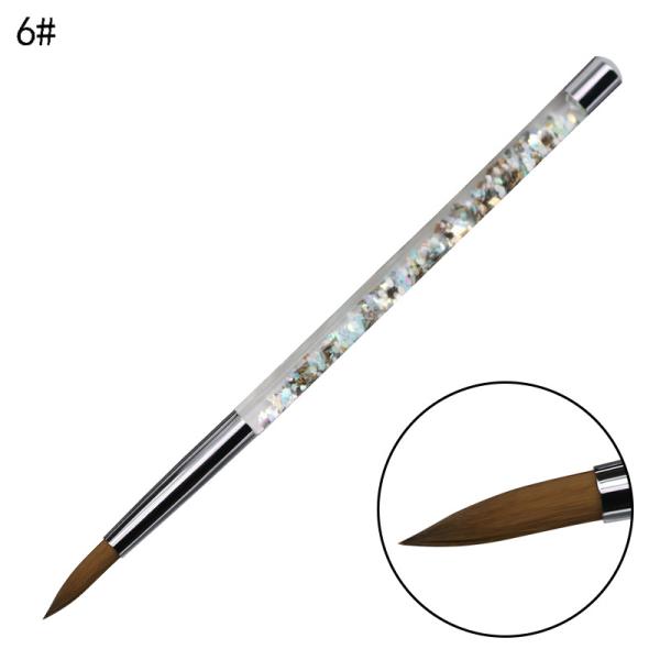 Glitter Handle Nail Art Brush Size 5-7 Kolinsky Acrylic Liquid Nail Art Tools