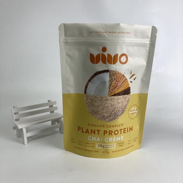 Custom Printed Food Grade Resealable Protein Powder Packaging Bags Stand Up Zipper Bags for Whey Protein
