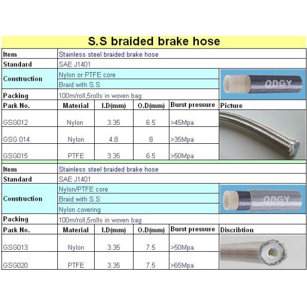 dot approved OE stainless steel wire braided brake line