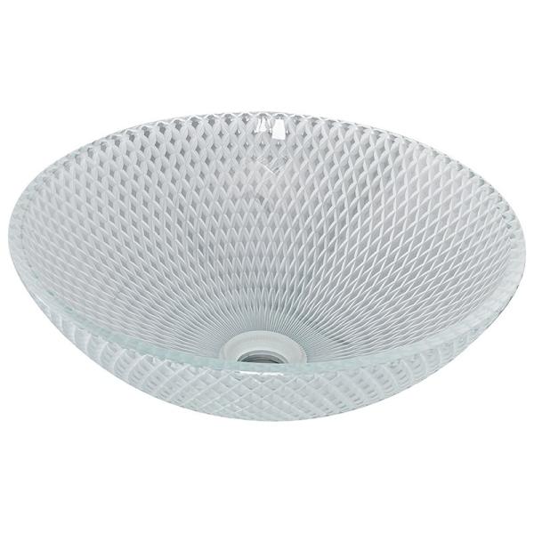 Super Clear Glass Vanity Sinks Bowl Bathroom Transparent CNC Engraving