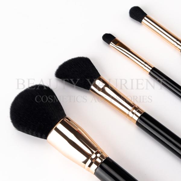 Assorted Shape Face Makeup Tools 4pcs Makeup Brush Kit Aluminum Ferrule