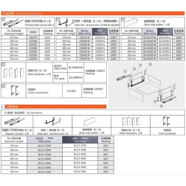 Double Wall Tandembox Drawer Systems Soft Closing With Glass Side Panel