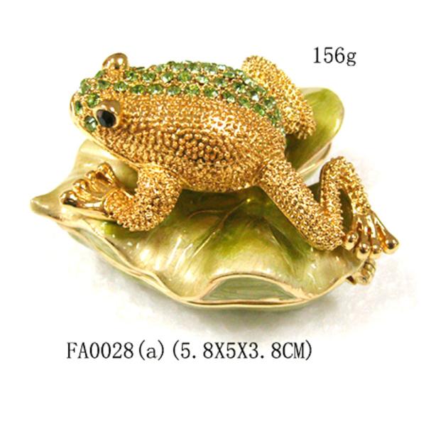 Gifts Handmade Frog Trinket Box Frog Ring Box Frog Jewelled Jewelry Box with Crystal Pewter Frog Jewelry Trinket box