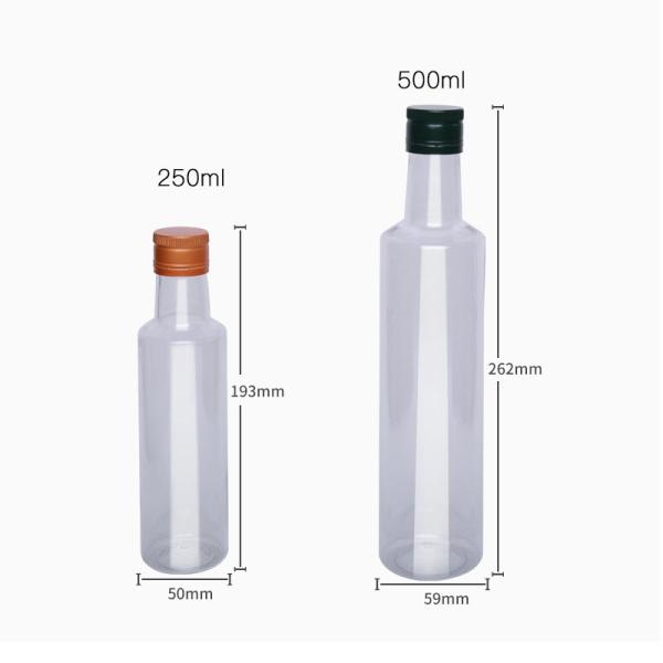 Empty Round Kitchen Olive Oil Storage Bottles 250ml 500ml