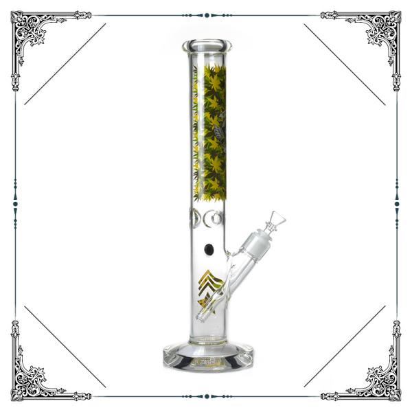 Straight Tube Grace Glass Water Bong 17'' Tall Heady Pressing Crystal Thick Base