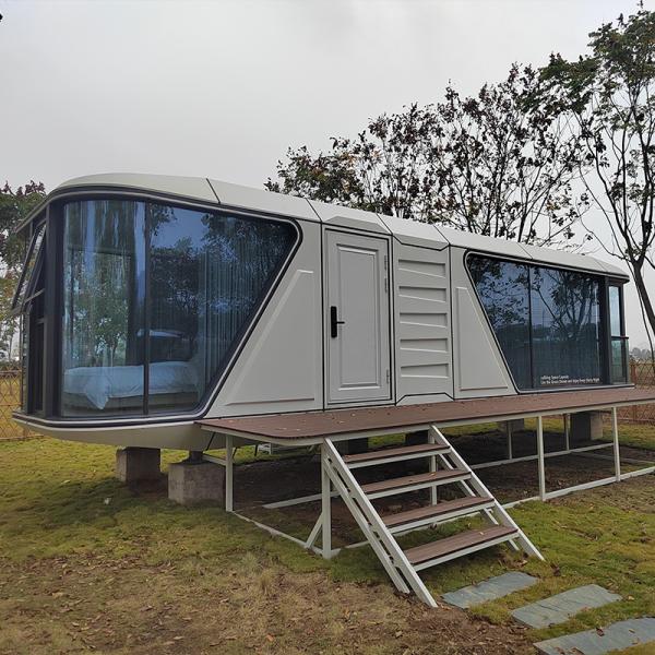 Eco Friendly Prefab Capsule House With Solar Panels Sustainable Container Capsule Hotel