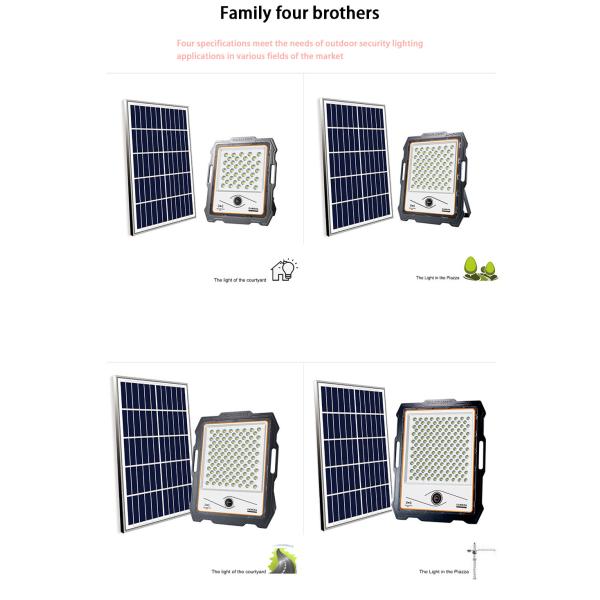 Remote Control Solar Flood Light Smd Rechargeable 400 Watt Solar Flood Light