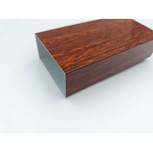 China Powder Coated Aluminium Profiles , Rectangle Wood Grain Aluminum Profiles on sale