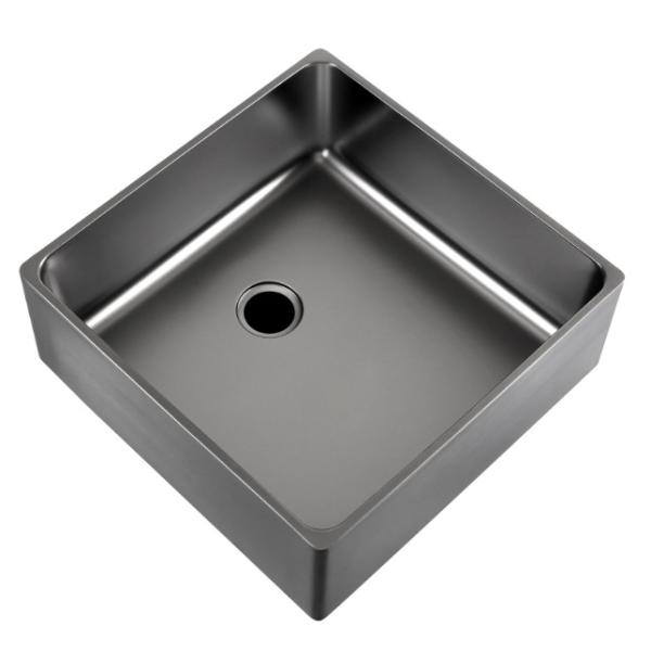 Black Square Bowl SS304 Bathroom Kitchen Sink PVD Nano Coating