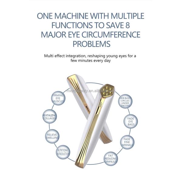 Home Eye Lift Wand Wrinkle Remove EMS Radio Frequency Red Light Therapy Eye Massage Wand