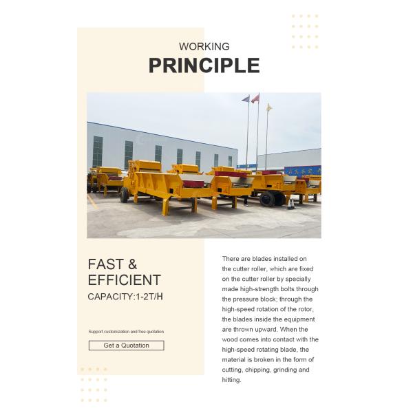 Manufacture Drum Wood Chipper Machine with 3500KG Weight and Core Components Bearing