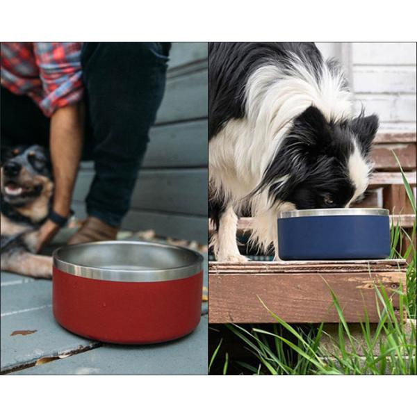 Non Slip 32oz Pet Feeder Bowl Sus304 Double Wall Stainless Steel Dog Bowl