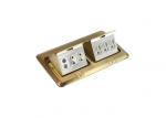 Gold Color Polished Brass Alloy 2 Gangs Euro Standard Pop Up Floor Outlet With
