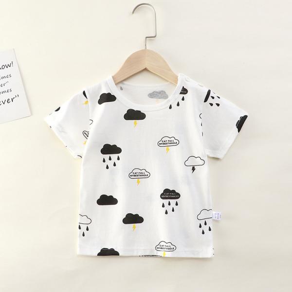 1.3m Children'S Sports Shirts Animal Print Striped Short Sleeved For Boys