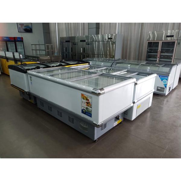 Sliding Door Supermarket Island Freezer Top Opening 500L 18 Cu Ft