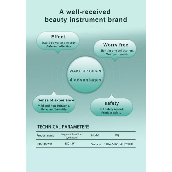 7 Handles Hydrodermabrasion And Oxygen Machine 250W Hydrotherapy Facial Machine 90Kpa
