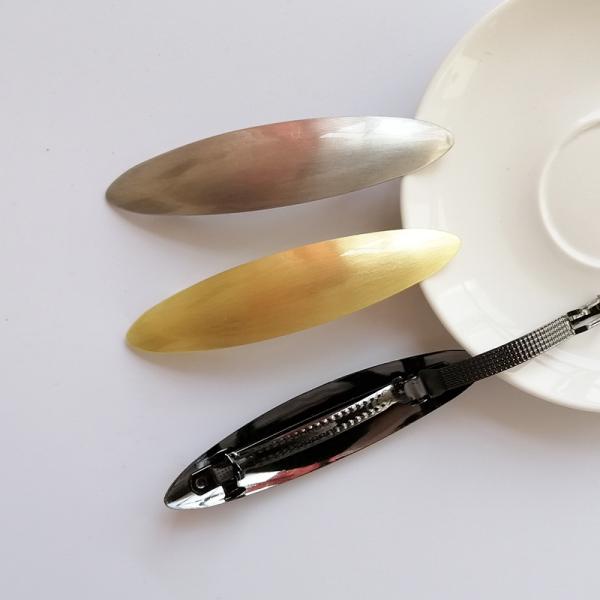 Pony Tail Gold Metal Geometric Hair Clips Spring Pins Korea Women 10.5x1.5cm