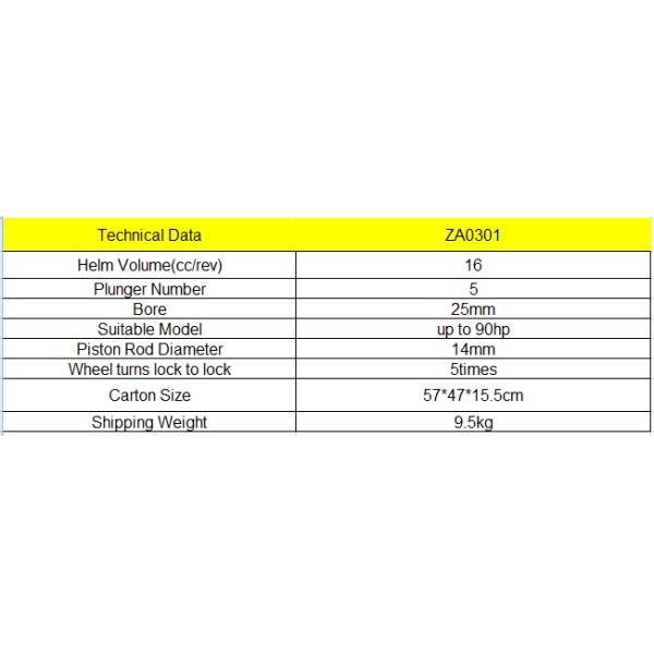 Marine Hydraulic Outboard Steering Kit Winibo ZA0301 For Boats Up To 90HP