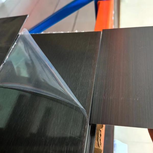 304 Brushed Gray Matte Pvd Titanium Stainless Steel Sheet 0.85*1220*2440mm With Pvc 7c Protective Film Film
