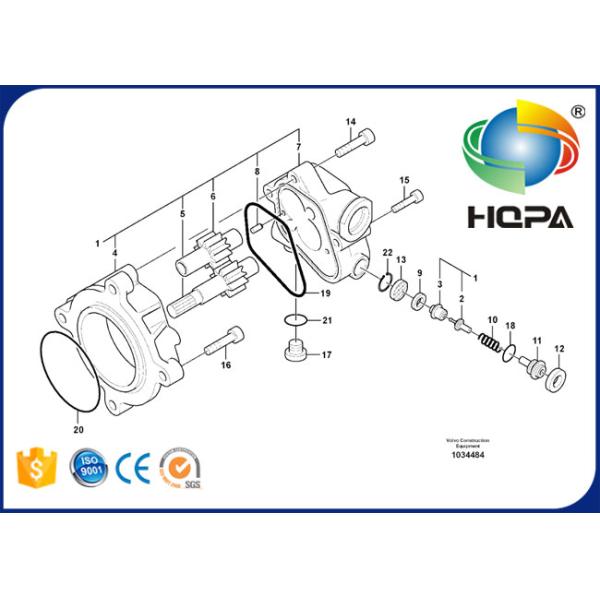 VOE14534042 14534042 Hydraulic Gear Pump Seal Kit For Volvo EC160B EC180B