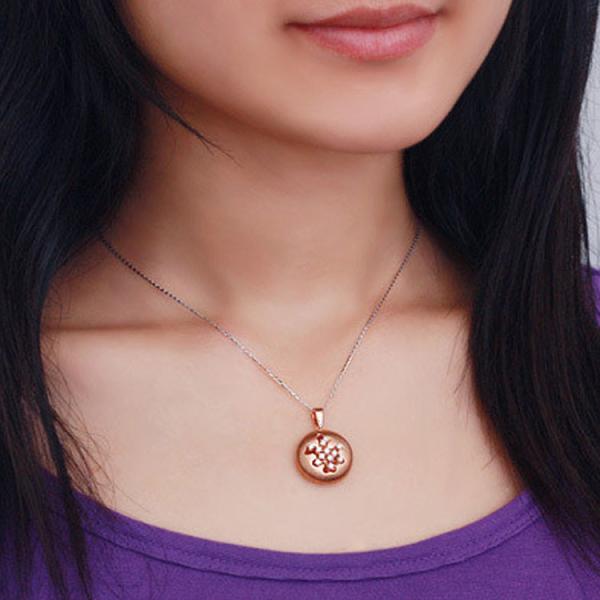 Luxury 18K Rose Gold Diamonds Pendant Charm Ring Jewelry Set (GDSET003)