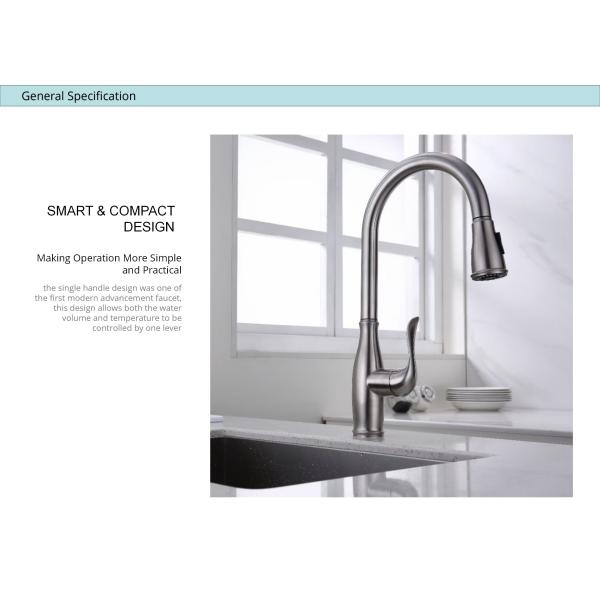 ODM Stainless Steel Pull Out Kitchen Tap Gooseneck Spout Sink Faucet