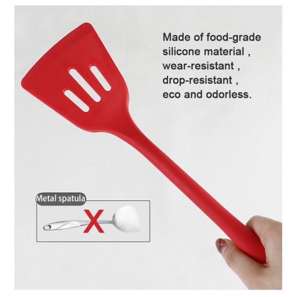 Red Gray White Colors Silicone Kitchenware Set Spatula Hot Proof With Panton Color