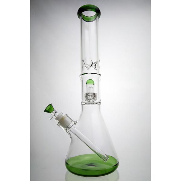 14.4mm Bottom Beaker Glass Water Bongs 15" Rasta Big Base Ice Water Pipes