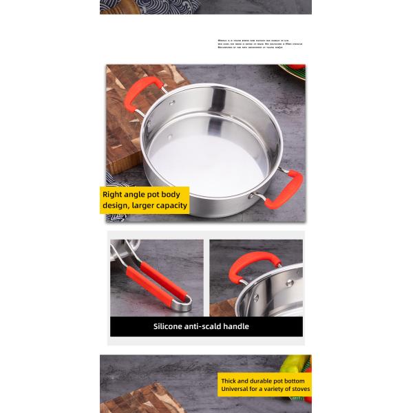 Best Sale 430 Stainless Steel Cooking Soup Pot Set Saucepan Cookware Set With Silicone Handle