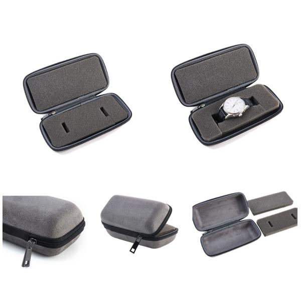 Portable Thin Eva Luxury Watch Cases , 1680D Polyester Single EVA Watch Case