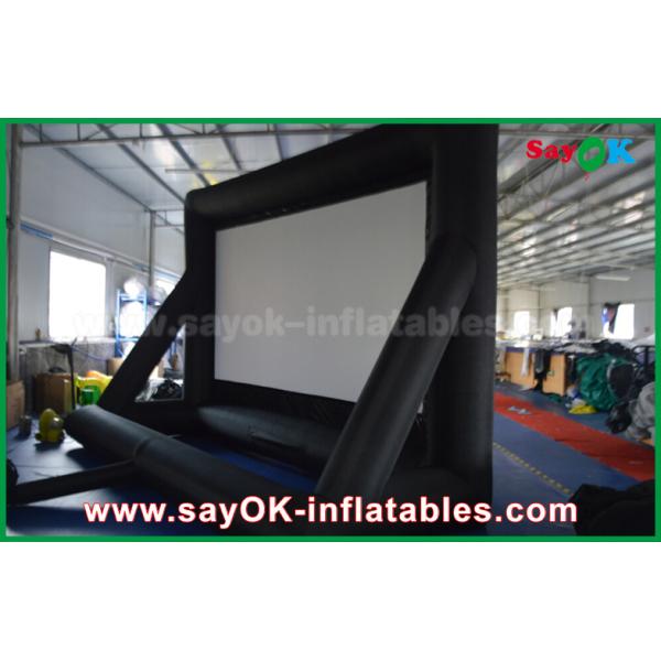 Backyard Movie Screens PVC Custom White / Black Inflatable Projection Screen WIth Frame SGS Approval